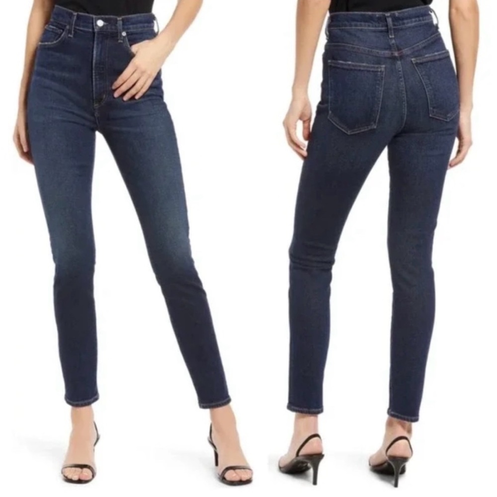 Agolde Dark Wash Pinch Waist Skinny Jeans